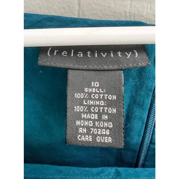 Relativity Dark Teal Embroidered Flower Strappy Dress Size 10 - Picture 4 of 5